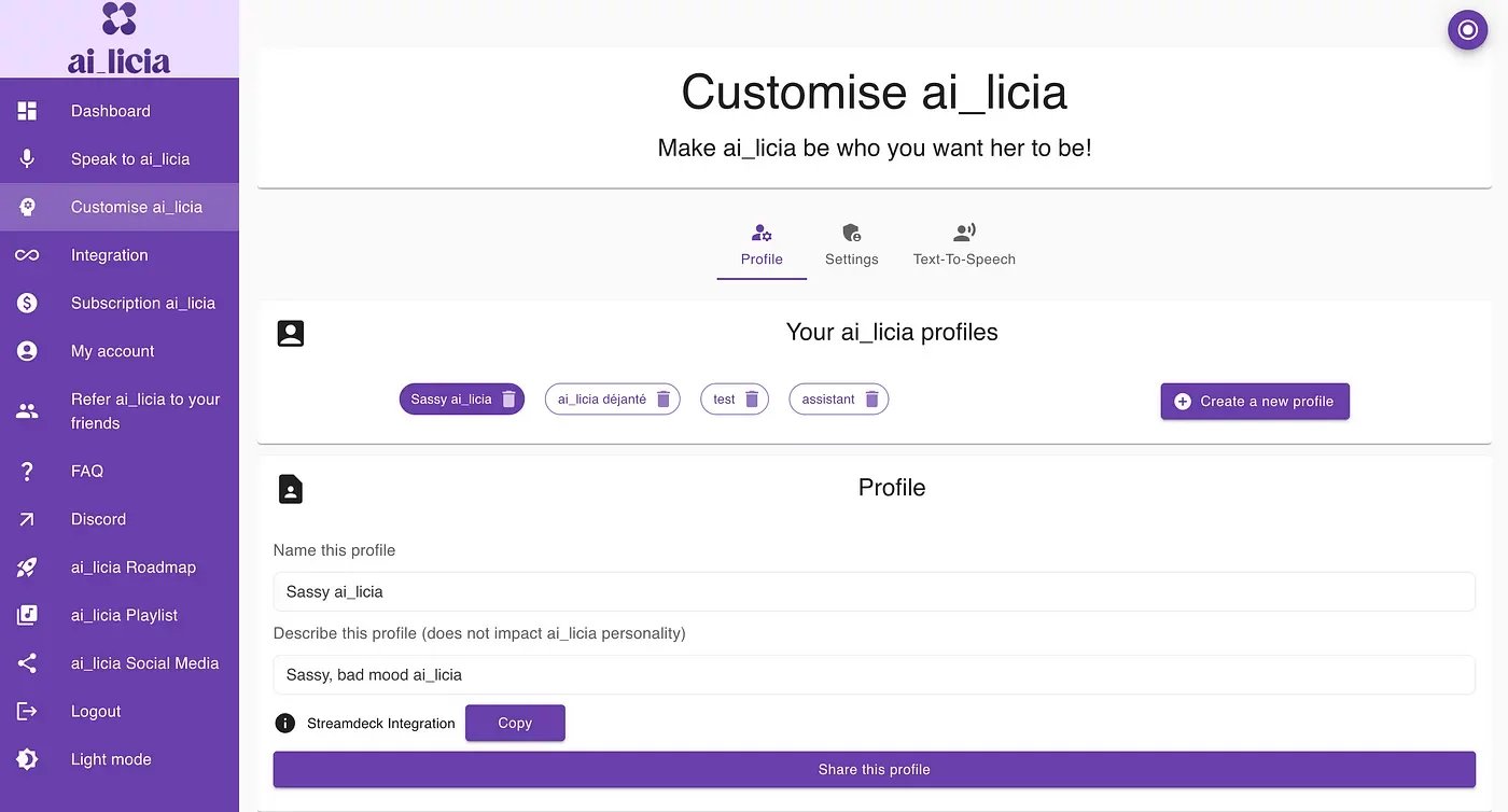 Sharing ai_licia profiles