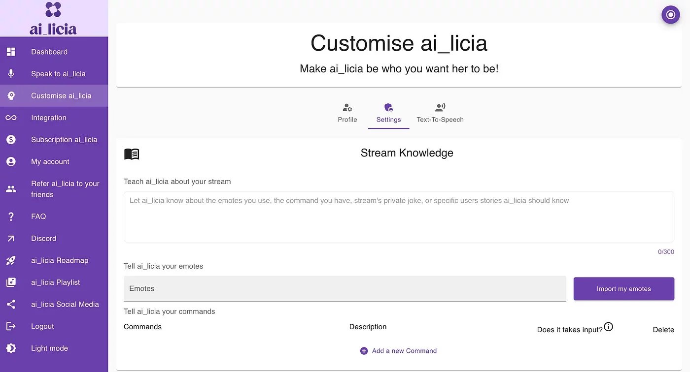 ai_licia and commands